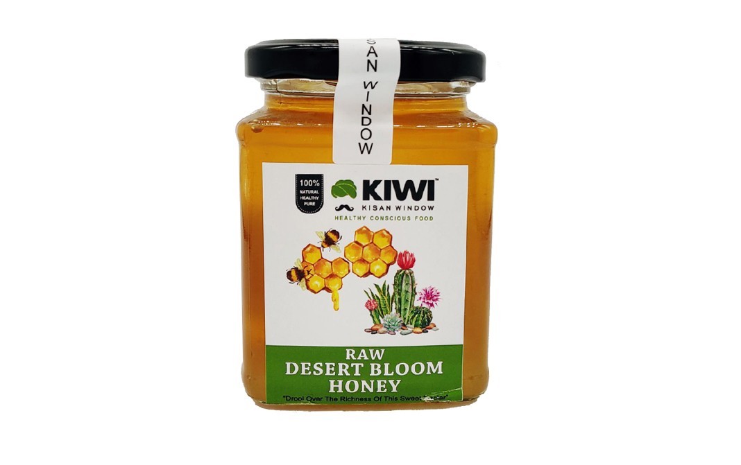 Kiwi Kisan Window Raw Desert Bloom Honey    Glass Jar  250 grams